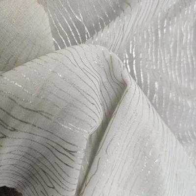 China 100% Polyester Silver Silk Cut Silk Lustrine Jacquard Chiffon Fabric 41G Breathable for sale