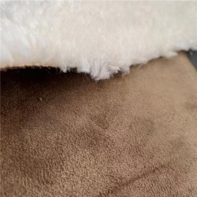 China 100 Polyester Jacket Suede Bonded Fabric 75Dx160D 420gsm 150cm for sale