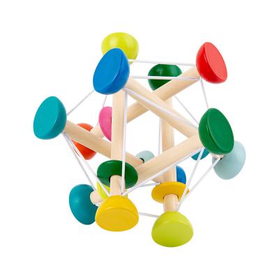 China Wooden Children's Early Education Building Block Elastic Frame Grasping Bouncy Ball for sale