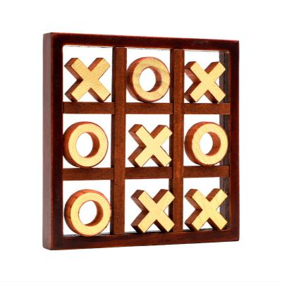 China Wooden Wooden Tic Tac Toe Board Game Set for Children and Adults Parent-child Intelligence Leisure Game Toy for sale