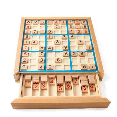 China Study of Sudoku Logical Thinking Nine Game Wooden Square Chess Grid Toys Educational Toy for sale