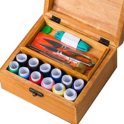 China Wooden Wooden Needlebox Sewing Tools Sewing Household Portable Storage Boxes for sale