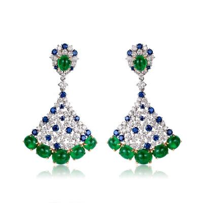 China 2022 New Designer Light Green CLASSIC Luxury Custom Wholesale Helix Shaped Skirt Jewelry Drop Earrings for sale