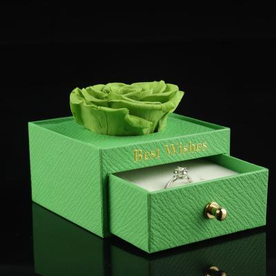 China 2022 Most Popular Gifts Single Eternal Rose Flowers Preserved Rose Head In Acrylic Box for sale