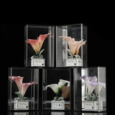 China Flower Gifts New Products Gift Sets Forever Preserved Eternal Calla Lily Flower Acrylic Flower Box for sale