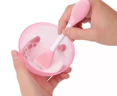 China Top Selling Guaranteed Quality Body Massage Brush 2 in 1 Silicone Facial Mask Cleansing Brush for Cleaning for sale