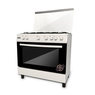 China Gas cooker 90x60 free standing clean easy assembled fully cream with enamel cooktop for sale