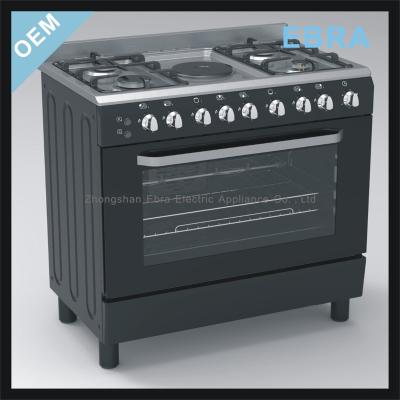 China Easy Assembled 5 Burner Temperature Control Valve Easy Clean Gas Cooker With Oven for sale