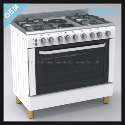 China Stainless Steel Gas Cooking Electric Range of 4 Easy Assembled Clean Burners and 2 Griddles for sale