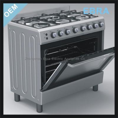 China 5 burners easy assembled gas cooker stainless steel cooktop easy clean spare parts for sale