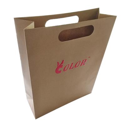 China Recyclable Private Label Handle Bag Custom Die Cut Paper Shopping Bags With Kraft Paper Bag for sale