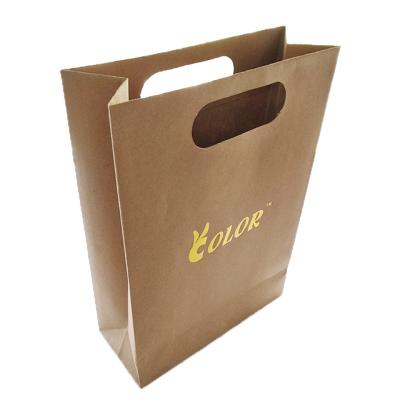 China Recyclable Private Label Handle Bag Custom Die Cut Paper Shopping Bags With Kraft Paper Bag for sale