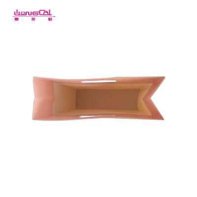 China Recyclable Kraft Paper Bag Food Packaging With Handle 	Handle Kraft Paper Bag for sale