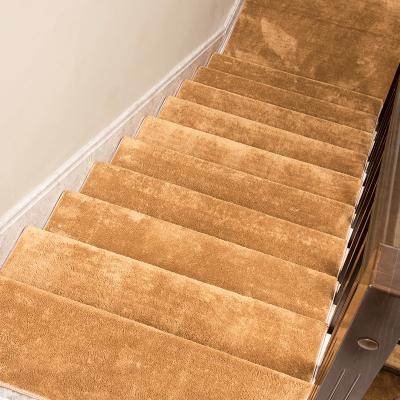 China Washable Europe Style Pure Color Stair Treads Stair Treads Luxurious Eco-Friendly Indoor Luxurious Carpet for sale