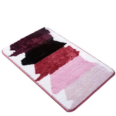 China Wholesale Washable Bottom Quilting Non-slip Toilet Mat Microfiber Bathroom Mat Shaggy Carpet for sale