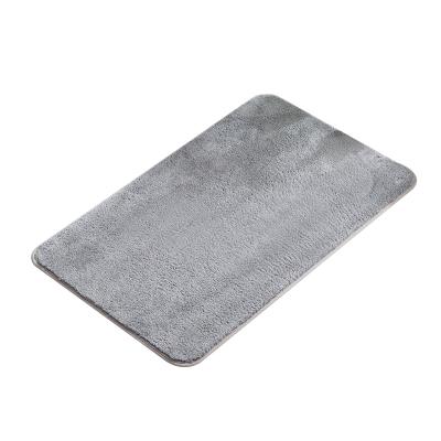 China Washable Solid Color Cutout Mat Non-Slip Shower Room Floor Bathroom Mat With Tape Backing Mat for sale