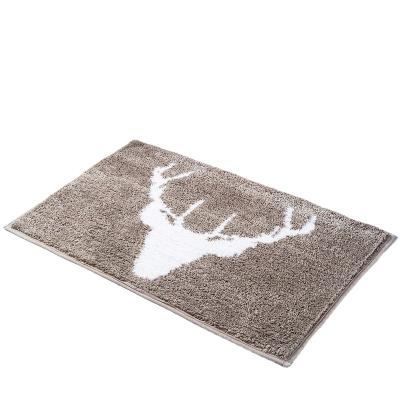 China Wholesale Printed Bathroom Washable Microfiber Bath Toilet Mat In Stock for sale