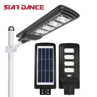 China ROUTE High Lumen Plastic Street Light Integrated Outdoor 120w All In One Solar Power LED Street Light for sale