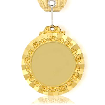 China custom wholesale gold foil plating blank medal medallions Te koop