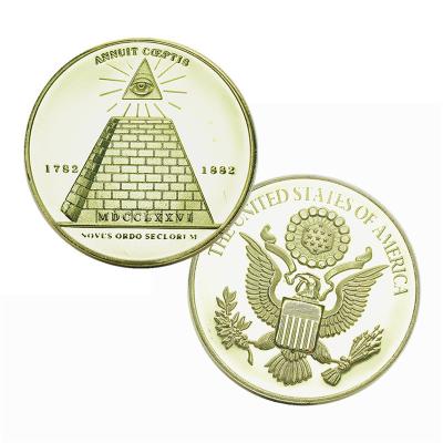 China Dollar Pyramid American Metal Dealers Stamping Coins metal coin à venda