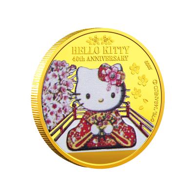 China Hello Kitty colored commemorative coin Hello Kitty commemorative medallion for sale