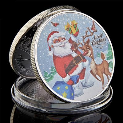 Chine 2020 Metal Iron Silver Plated XMAS Coin Merry Christmas Gift Santa Claus Coins à vendre