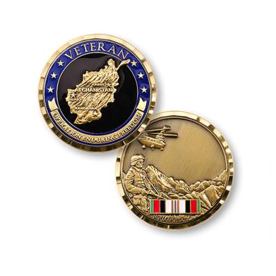 Cina Professional die struck engraved stainless steel gold plated iraq compaign service challenge coins in vendita