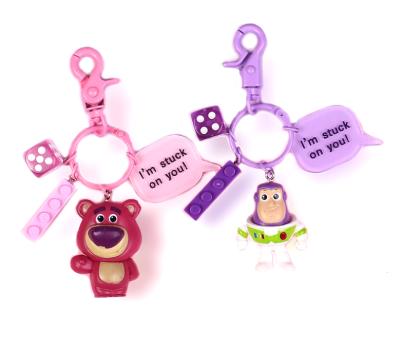 China shrink plastic with bag pendant baby doll gummy bear key chain toy story keychain for sale