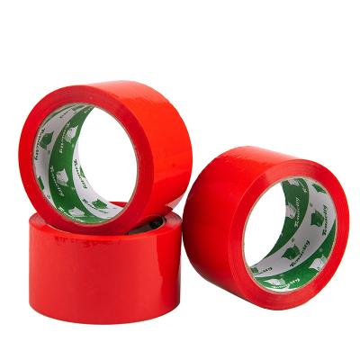 China Waterproof Industrial Transparent Heavy Duty Transparent Super Strong Sticky Grip Roll Red Color Grade Adhesive Tape Opp Tape for sale