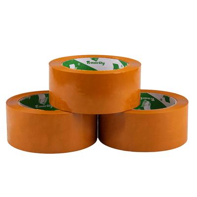 China Waterproof Hot Selling Clear One Sided Strong Sticky Bopp Roll Scotch Tape Brown Packing One Sided Cardboard Boxes Sealing Adhesive Tape for sale