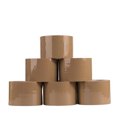 China Waterproof Eco-Friendly Material Brown Color Transparent Bopp/Opp Adhesive Tape Rolls Jumbo Clear Box Packaging Scotch Tape for sale