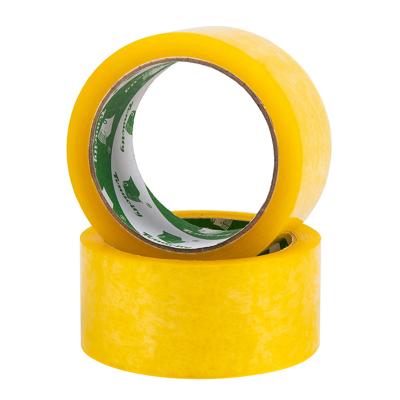 China Customized Waterproof Wholesale Waterproof Opp Tape Golden Yellow Sealing Adhesive Packaging Tape Transparent Jumbo Roll Tape for sale