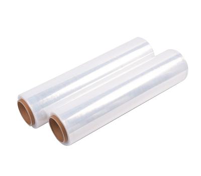 China New Self Adhesive Lldpe Material PE Plastic Wrapping Film Roll Polyethylene Plastic Hand Use High Self Adhesion Transport Pallet Stretch Film for sale