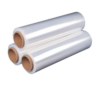 China Free Sample Self Adhesive Lldpe Film Roll Self Adhesive Transparent PE Pallet Industrial High Strength Clear Wrapping Wrapping Stretch Film for sale