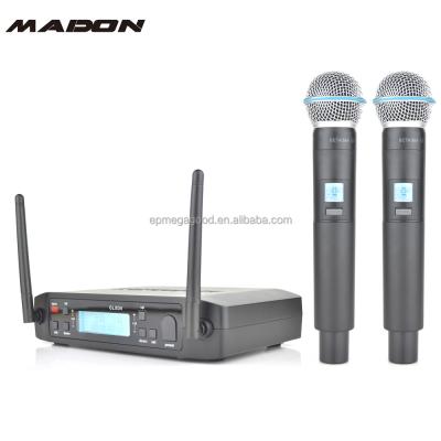 China Dual Microphone BETA58A Microphone GLXD4 Wireless Microphone System True PLL Wireless Handheld UHF Diversity Handheld Microphone System for sale