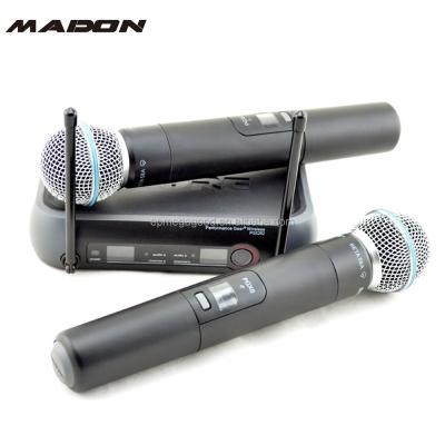 China Dual Microphone PGX282 PGX8 Handheld Wireless Microphone Microphone Fixed Frequency Wireless Microphone System for sale