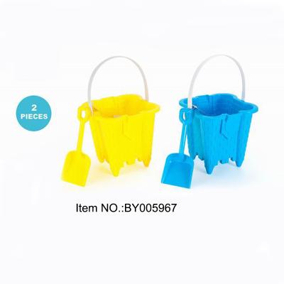 China Hot Selling Sand Castle Kids Beach Building Toys Sand Castle Beach Bucket With Shovel For Children BY005967 for sale