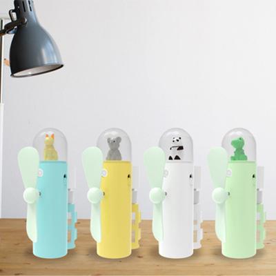 China New Summer 4 Colors Mini USB Fan Charging Fan 350-400mAh Animal Handheld Electric Spray Fan Mini Fan for sale