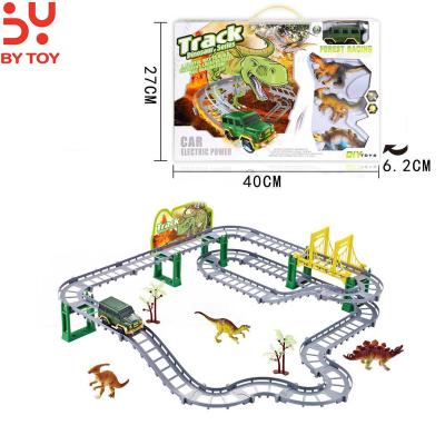 China Slot Toy Diy Dinosaur Track Toys Electric Ignition Track Car Combination Develop Games Puzzle Track Toys Costume Dinosaur Paradise Stage Toy for sale