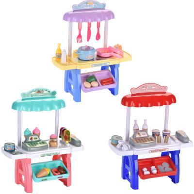 China Kitchen Toys Set 2022 New Children's Educational Toys Simulation Kitchen Sets Pretend Cashier Selling Gift Toy Play Supermarket Shopping Set for sale