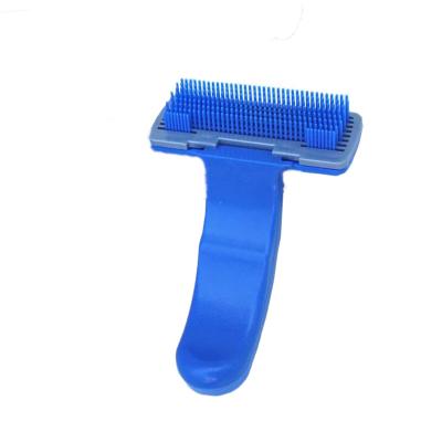 China Durable Semi Automatic Pet Push Comb Rubber Brush For Large Size Long Dogs And Short Haired Cats For Big Dog for sale