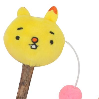 China Viable cat toy big plus rough wooden gnawing molars cat hairball doll cartoon interactive polygonum toy for sale