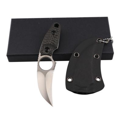 China Self-defense camping outdoor service tactical camping knife of mini fixed blade knife given the collar for sale