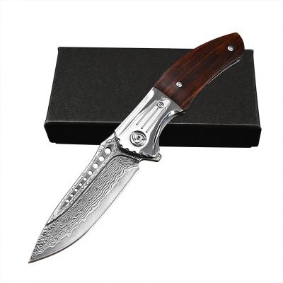 China Camping Knife VG10 Damascus Steel Self Defense Rescue EDC Outdoor Tool Survival Tactical Military Hunting Knife for sale