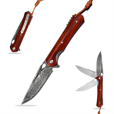 China Utility Tool Camping Knife VG10 Damaskus Self Defense Pocket Knives Outdoor Tactical Survival EDC Hunting Folding Knife for sale