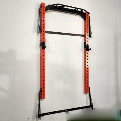 China Customized Steel Strength Equipment Home Indoor Folding Power Racks Wall Squat Rack for sale