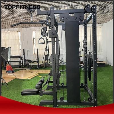 China Bruttogewicht 410 kg Stahlkreuz Fitness-Haus Fitnessstudio Multifunktionstrainer Smith-Maschine zu verkaufen