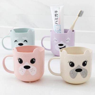 China New Fashion Travel Cup Cartoon Viable Cute Toothbrush Cup Plastic Brushing Cup for sale