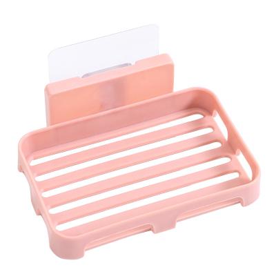 China Wall Mounted Type Travel Dish Plastic Case Dish Home Bathroom Drain Shower Home Rising Rack Container Soap Boxes Plastic Dispenser Soap Dish for sale