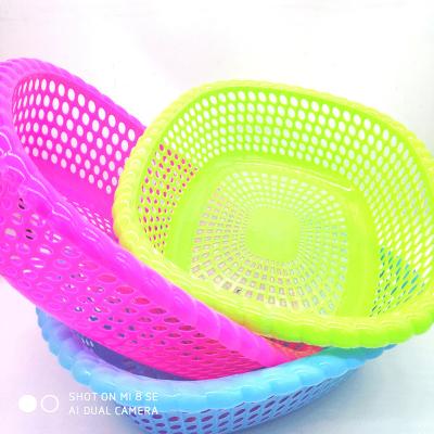 China Sustainable Manufacturers Rectangular Household Plastic Vegetable Washing Drain Basket Fruit Basket Thick Durable Storage Basket for sale